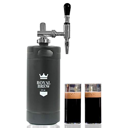 Royal Brew Nitro Cold Brew Coffee Maker Home Keg Kit System (Matte Flat Black 128 oz)