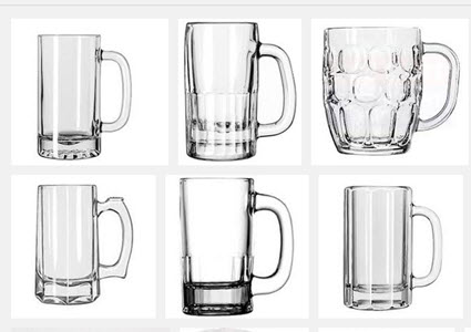 glass beer mugs