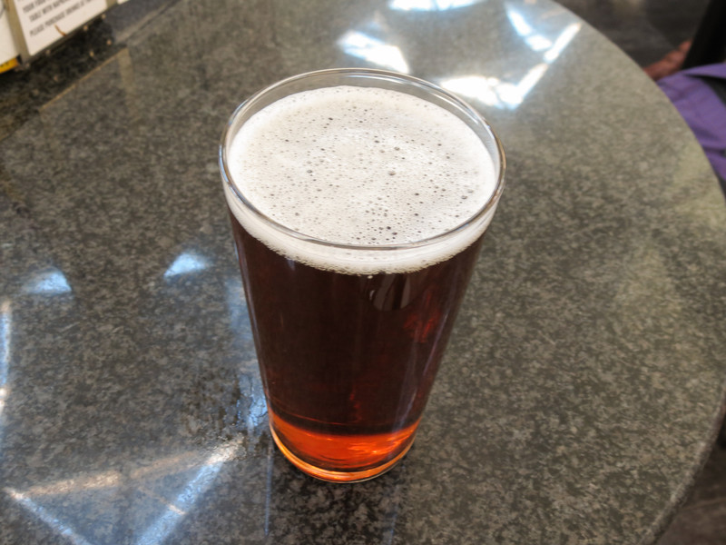 amber real ale in a pint glass