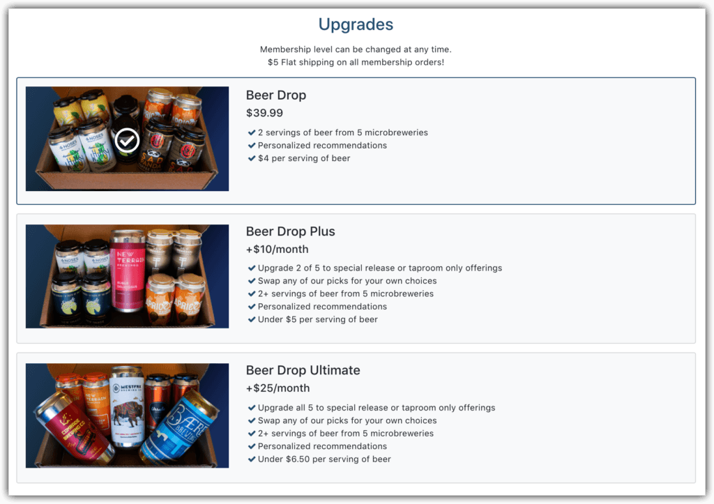 BeerDrop Upgrades