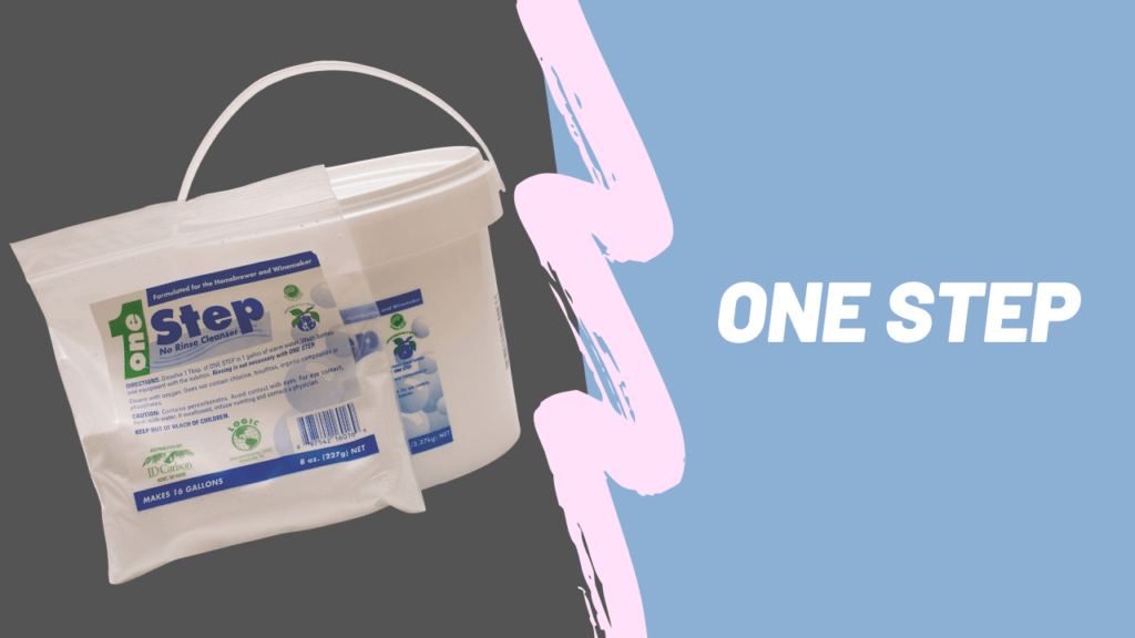 one step sanitizer in bucket and bag