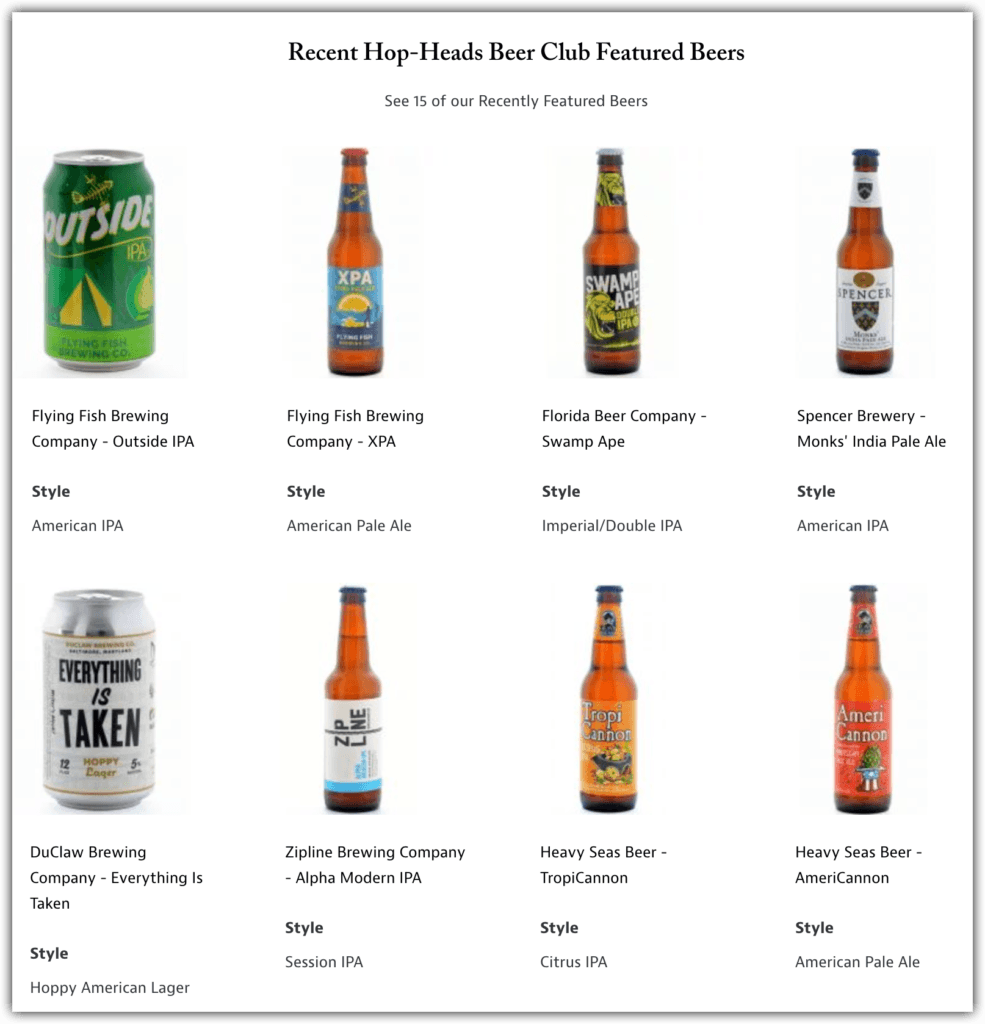 beermonthclub.com West Coast IPA Subscription box screenshot