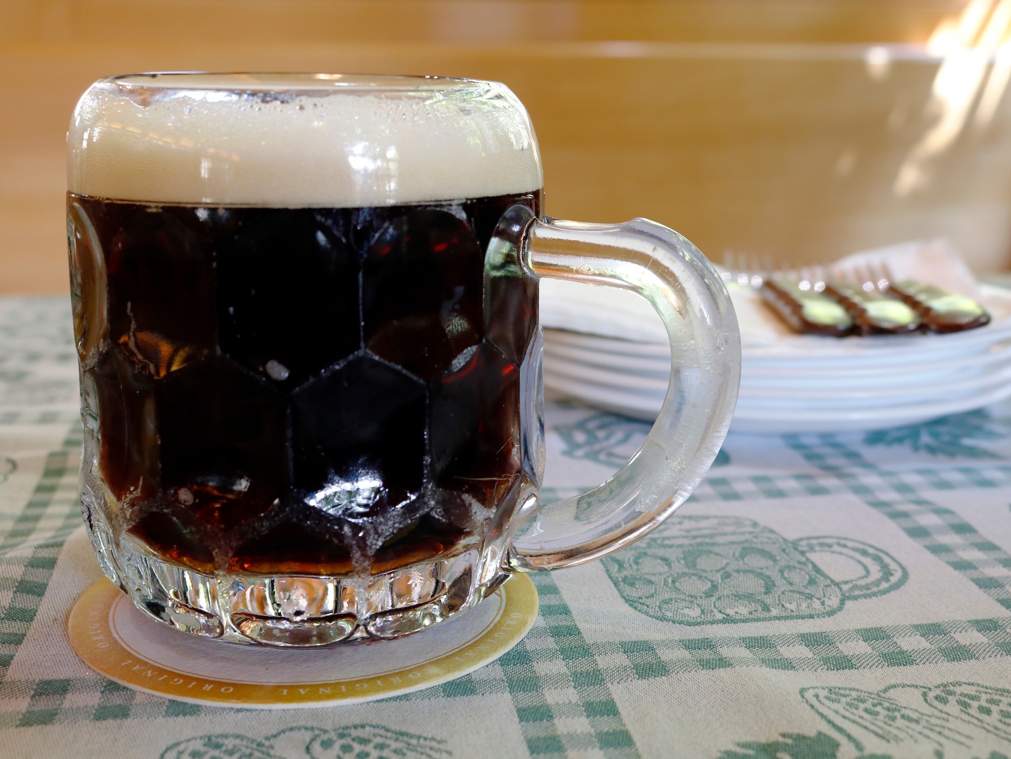 dark lager in european city